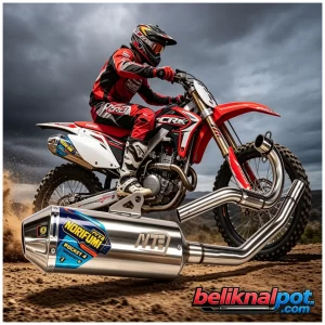 JUAL KNALPOT RACING CRF 150 CC BAHAN STAINLESS STEEL ANTI KARAT SUARA GARANG BERTENAGA NORIFUMI