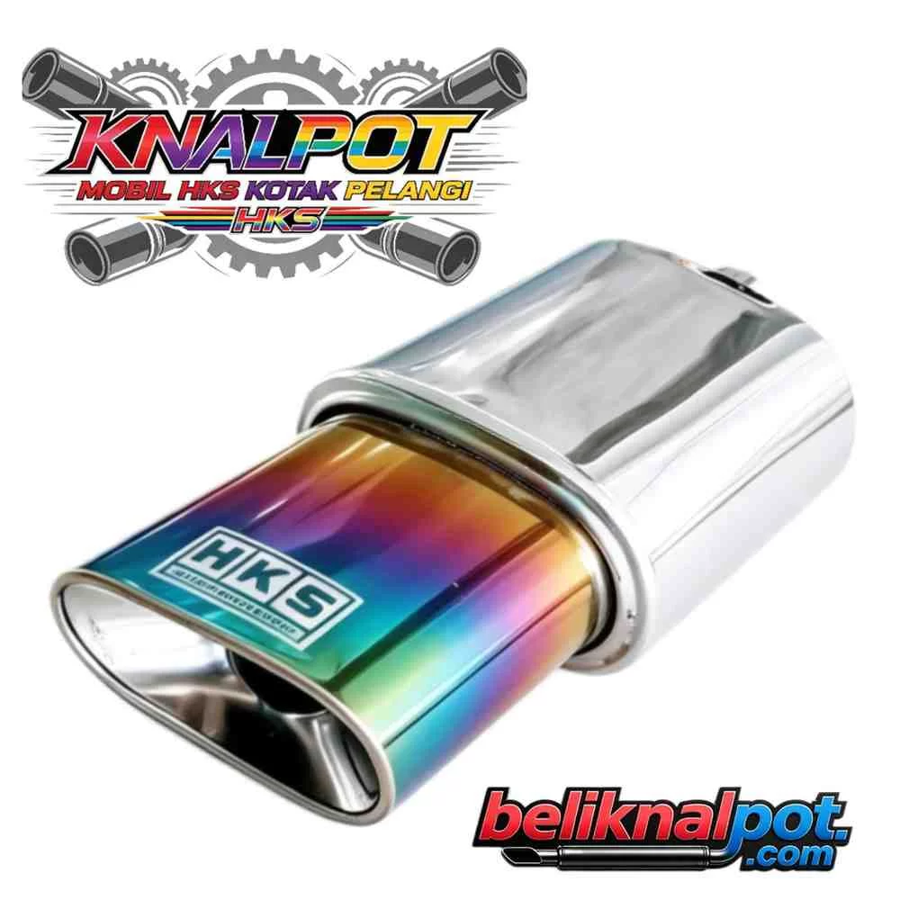 KNALPOT MOBIL HKS KOTAK PELANGI BAHAN STAINLESS UNTUK SEGALA JENIS MOBIL BENSIN