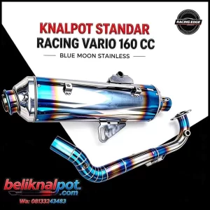 KNALPOT VARIO 160 CC MODEL STANDAR RACING BAHAN STAINLESS BLUEMOON SUARA BASS
