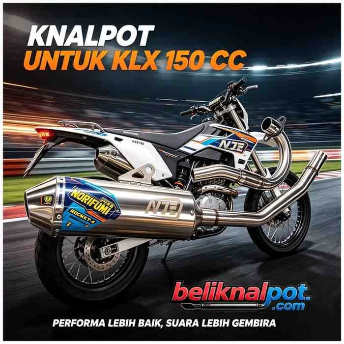 KNALPOT NORIFUMI KLX 150 CC BAHAN STAINLESS MANIPOLE FULL BENDING PRESISI TINGGAL PASANG TAMPILAN OKE