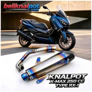 KNALPOT RACING YAMAHA X-MAX 250 CC ORIGINAL VILLAN BAHAN TITANIUM PREMIUM RX-1
