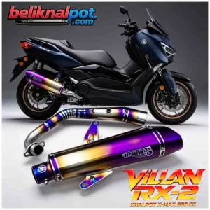 KNALPOT YAMAHA X-MAX 250 CC TYPE RX-2 ORIGINAL VILLAN BAHAN TITANIUM PREMIUM