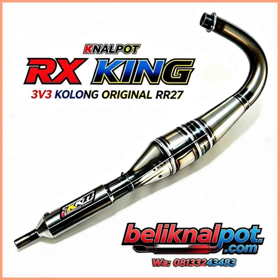 KNALPOT YAMAHA RX KING KOLONG 3V3 BAHAN PLAT SUARA SUPER KERING ORIGINAL RR27