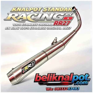 KNALPOT STANDAR RACING RX KING ORIGINAL RR27 BAHAN STAINLESS PREMIUM SUARA KERING