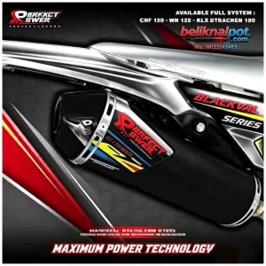 KNALPOT KLX-CRF-WR155 ORIGINAL PERFECT POWER BLACKVAL COATING 100 % TERPERCAYA