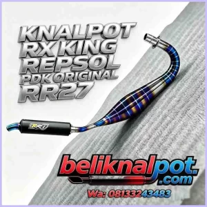 KNALPOT MOTOR RACING YAMAHA RX KING REPSOL PDK ORIGINAL RR27 STAINLESS STEEL BLUEMOON