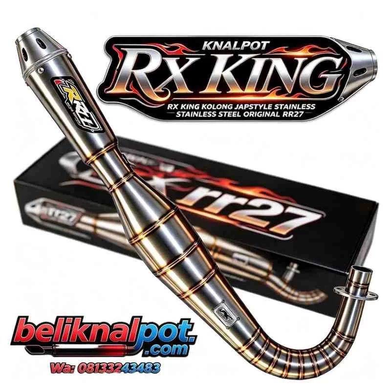KNALPOT MOTOR YAMAHA RX KING MODEL JAPSTYLE COMBO BAHAN 100 % STAINLESS STEEL ANTI KARAT