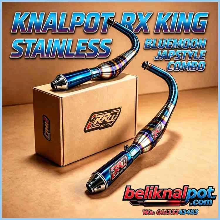 KNALPOT RX KING GAYA JAPSTYLE STAINLESS BLUEMOON ORIGINAL RR27 MODEL KOLONG