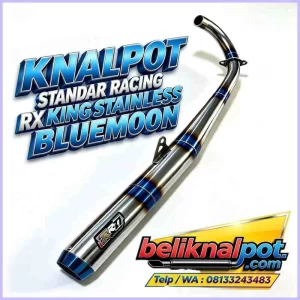 KNALPOT STANDAR RACING RX KING BAHAN STAINLESS TYPE BLUEMOON ORIGINAL RR27 SUARA TERBAIK