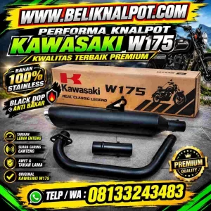 KNALPOT MOTOR KAWASAKI W175 BAHAN STAINLESS MODEL MONCONG SUARA NGEBAS TARIKAN ENTENG