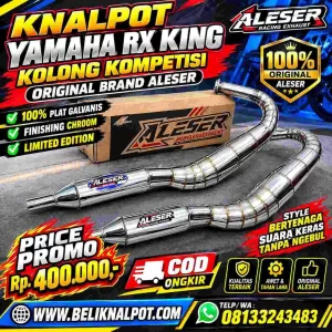 KNALPOT MOTOR RACING YAMAHA RX KING KOLONG CHROOM KOMPETISI ORIGINAL ALESER