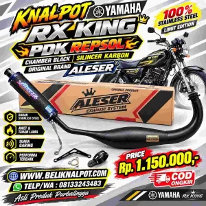 KNALPOT YAMAHA RX KING PDK REPSOL CHAMBER BLACK SILINCER CARBON ORIGINAL ALESER